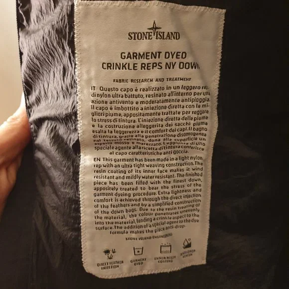 Stone Island Crinkle Reps Down Jacket ‘Black’ - Picture 4 of 11